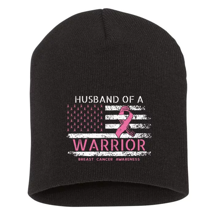 Husband Of A Warrior Breast Cancer Awareness Short Acrylic Beanie