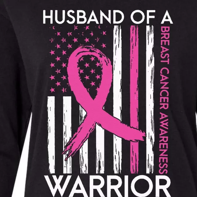 Husband Of A Warrior Breast Cancer Awareness Support Squad Womens Cotton Relaxed Long Sleeve T-Shirt