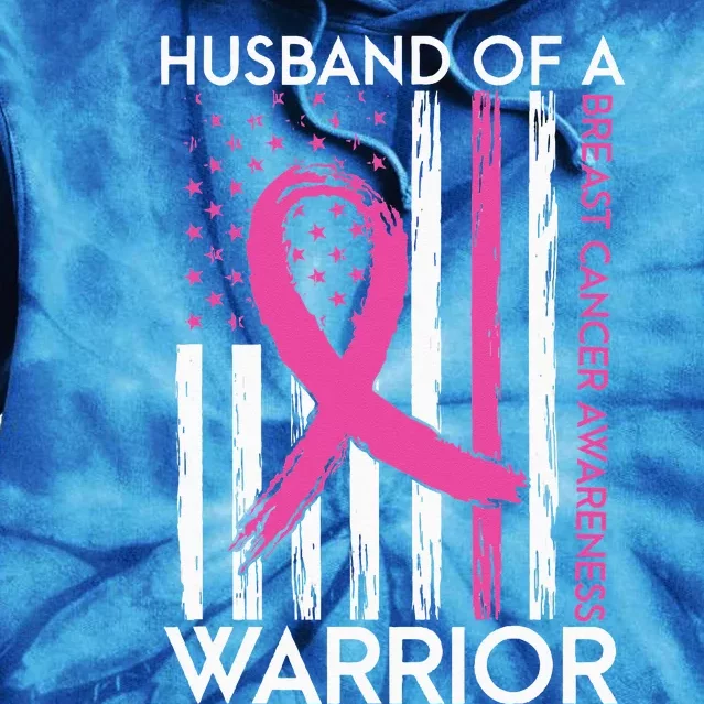 Husband Of A Warrior Breast Cancer Awareness Support Squad Tie Dye Hoodie