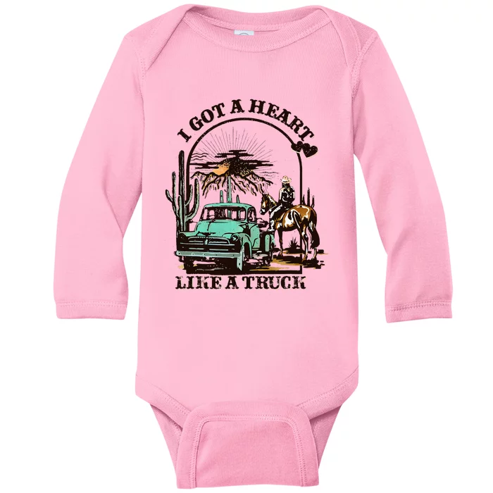 Heart of a Cowboy Western Country Music Vibes Baby Long Sleeve Bodysuit