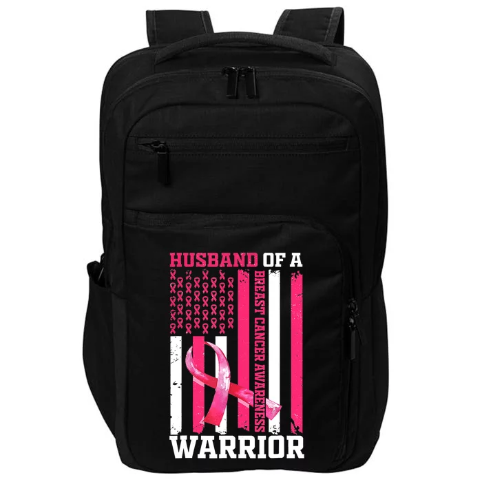 Husband Of A Warrior Pink Ribbon Breast Cancer Awareness Impact Tech Backpack