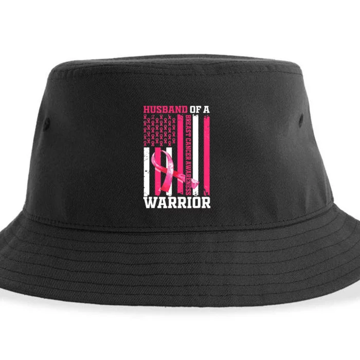 Husband Of A Warrior Pink Ribbon Breast Cancer Awareness Sustainable Bucket Hat