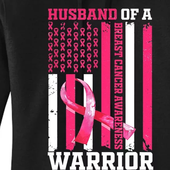 Husband Of A Warrior Pink Ribbon Breast Cancer Awareness Women's Pullover Hoodie