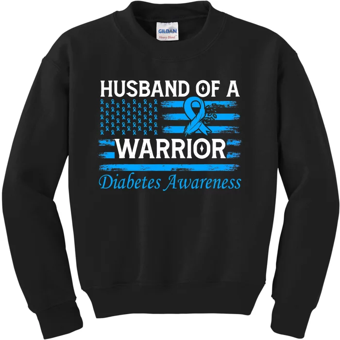 Husband of a warrior diabetes awareness Kids Sweatshirt