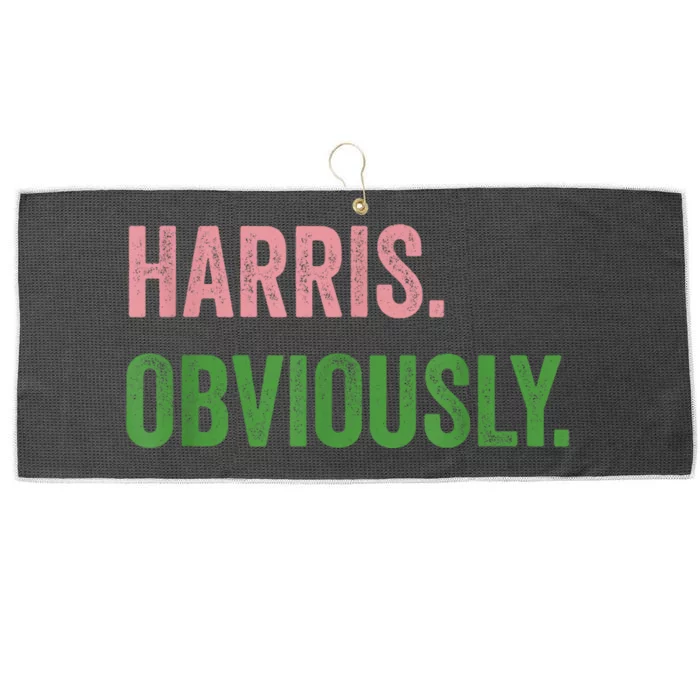 Harris. Obviously. A Vote For 2024 President Kamala Harris Large Microfiber Waffle Golf Towel