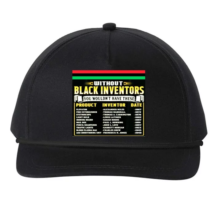 History Of Black Inventors Black History Month Gift 2a1 Great Gift Snapback Five-Panel Rope Hat