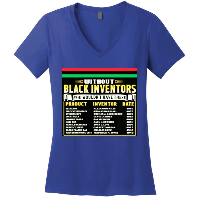 History Of Black Inventors Black History Month Gift 2a1 Great Gift Women's V-Neck T-Shirt