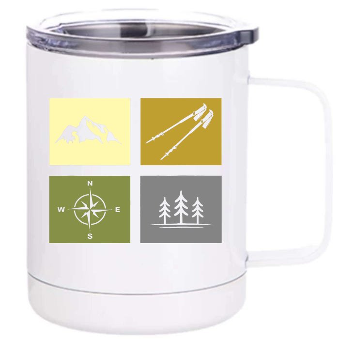 Hiking Outdoor Backpacking Hiking Front & Back 12oz Stainless Steel Tumbler Cup