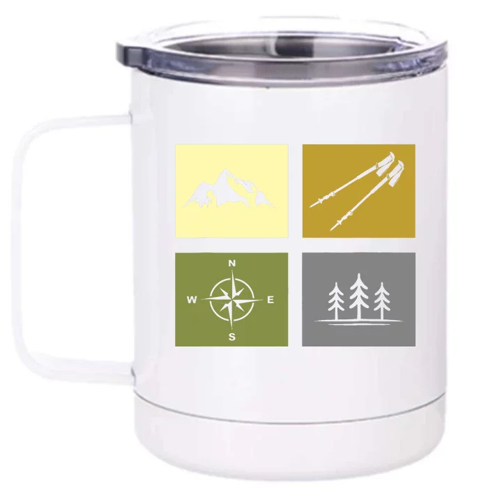 Hiking Outdoor Backpacking Hiking Front & Back 12oz Stainless Steel Tumbler Cup