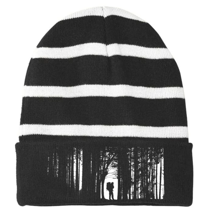 Hiking Outdoor Backpacking Hiking Striped Beanie with Solid Band