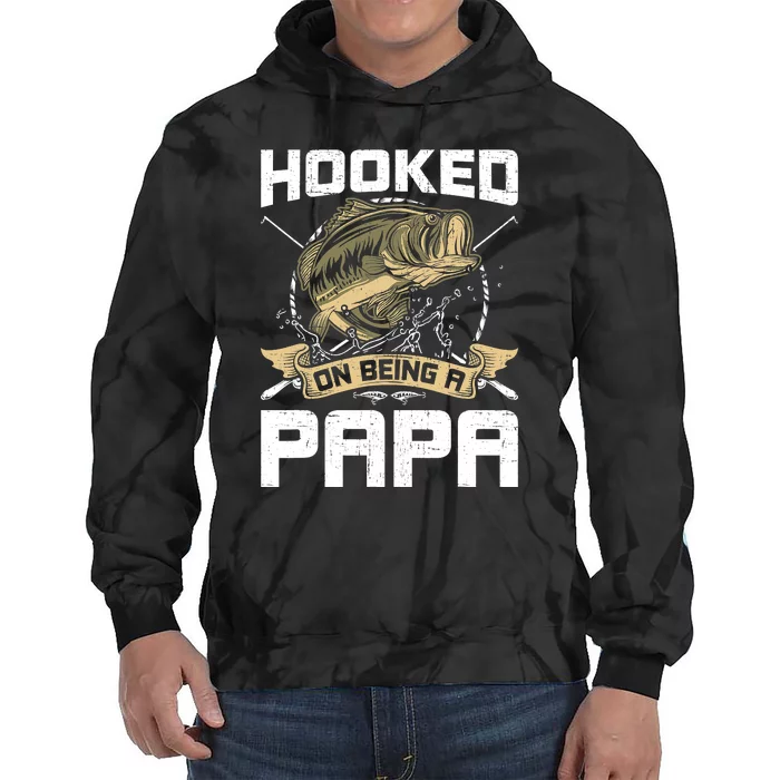 Hooked On Being A Papa Fly Fishing Grandpa Tie Dye Hoodie