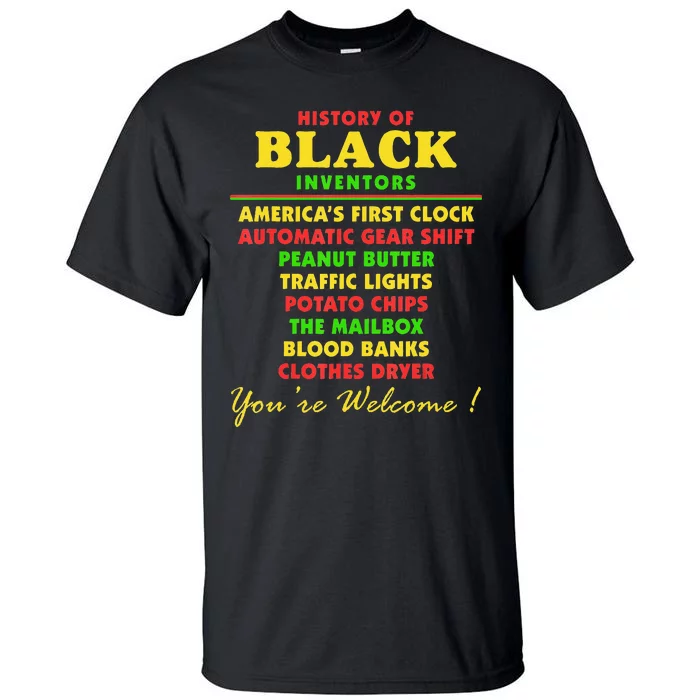 History Of Black Inventors Black Educators History Month Tall T-Shirt