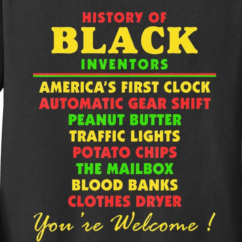 History Of Black Inventors Black Educators History Month Kids Long Sleeve Shirt