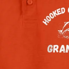 Hooked On Being Grandma Fishing Graphic Fish Design Zip Dry Zone Grid Performance Polo