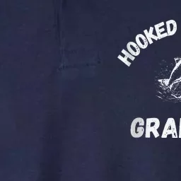 Hooked On Being Grandma Fishing Graphic Fish Design Zip Softstyle Adult Sport Polo