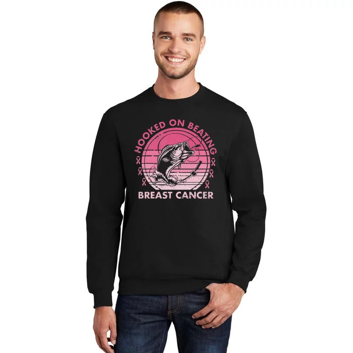 Hooked on Beating Breast Cancer Awareness Fishing Vintage Sweatshirt