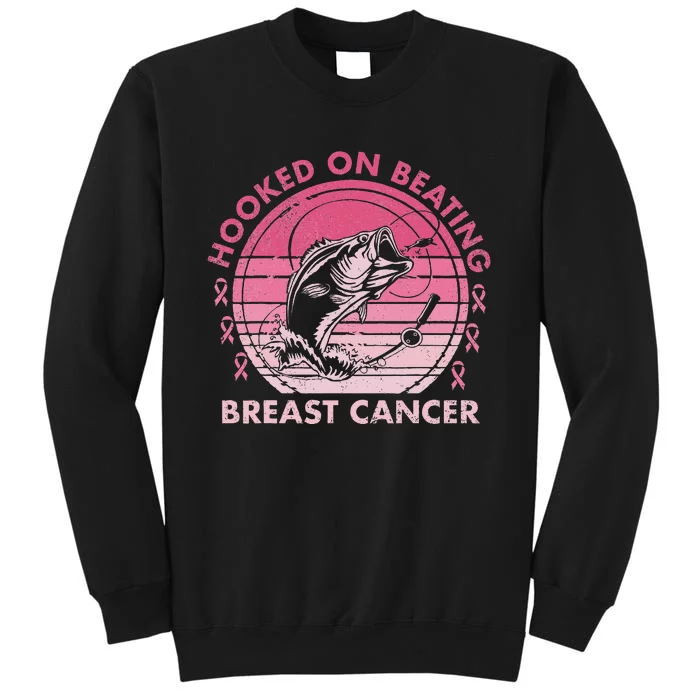 Hooked on Beating Breast Cancer Awareness Fishing Vintage Sweatshirt