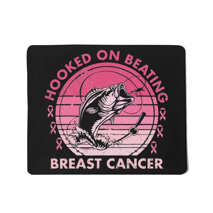 Hooked on Beating Breast Cancer Awareness Fishing Vintage Mousepad