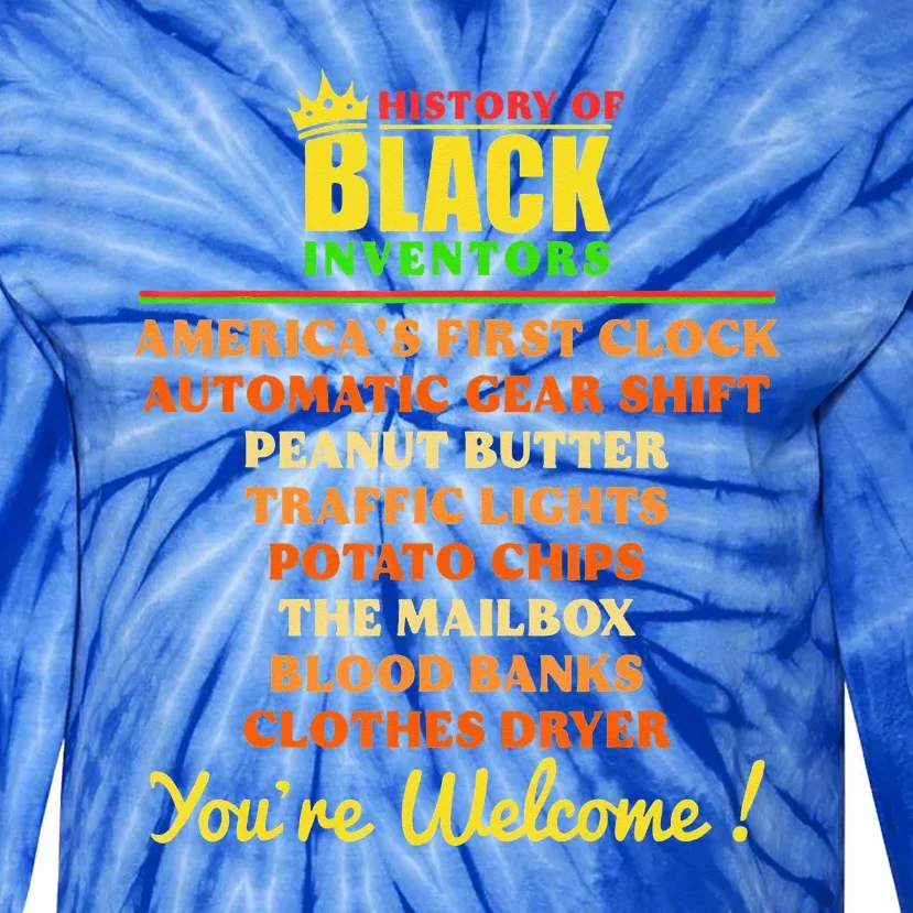 History Of Black Inventors BHM African Pride Tie-Dye Long Sleeve Shirt