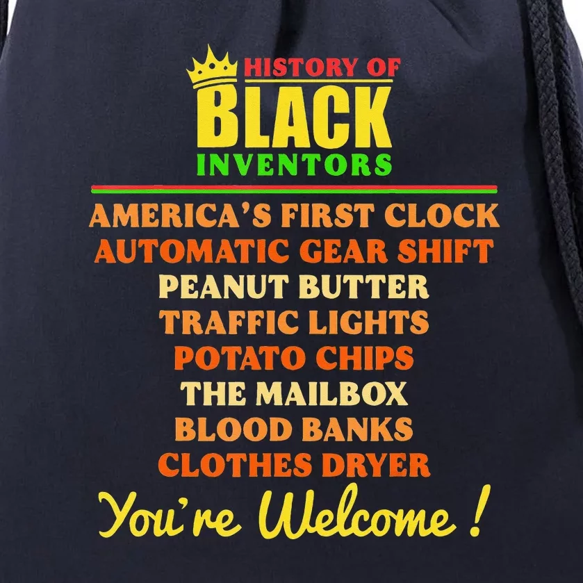 History Of Black Inventors BHM African Pride Drawstring Bag