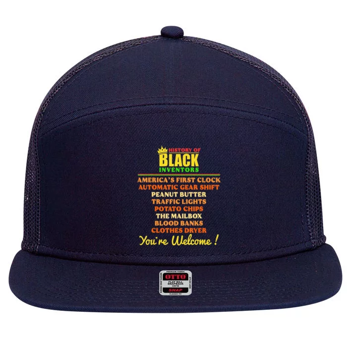 History Of Black Inventors BHM African Pride 7 Panel Mesh Trucker Snapback Hat