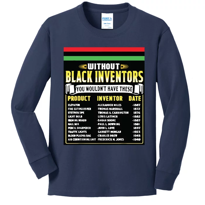 History Of Black Inventors Black History Month Kids Long Sleeve Shirt