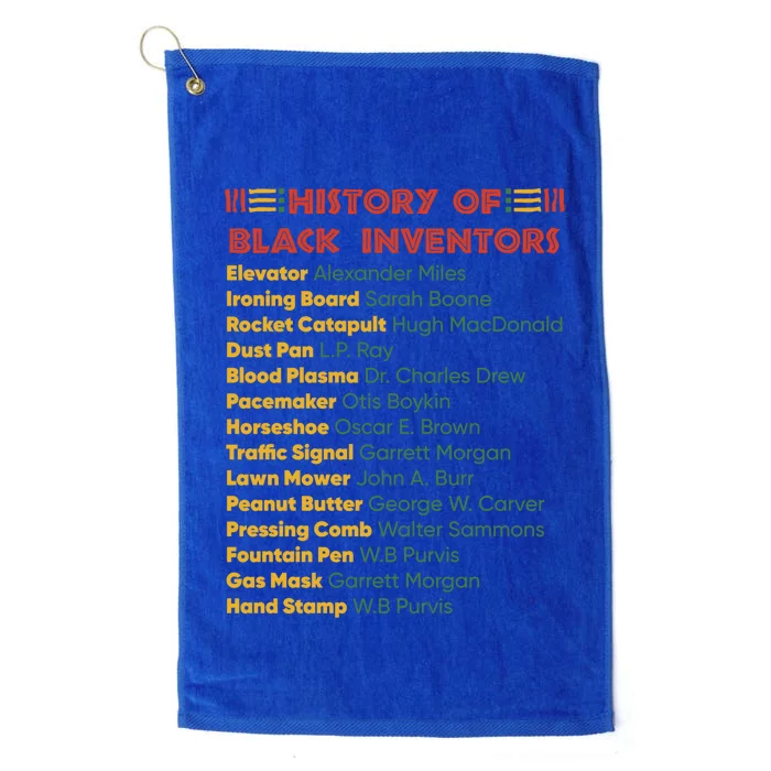 History Of Black Inventors Black History Gift Platinum Collection Golf Towel