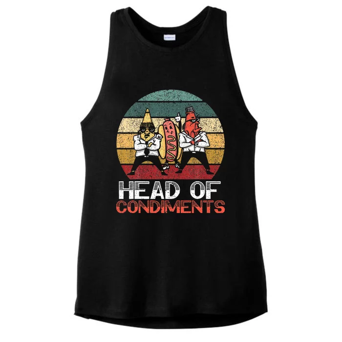 Head Of Condiments Food Lover Mustard Mayonnaise Ladies Tri-Blend Wicking Tank