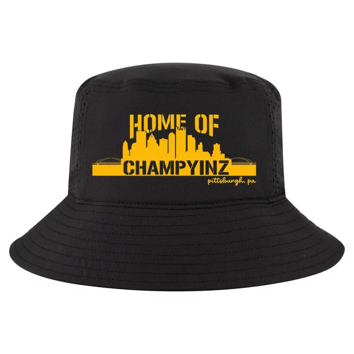 Home Of Champions Champyinz Champ Yinz Pittsburgh Sports Cool Comfort Performance Bucket Hat