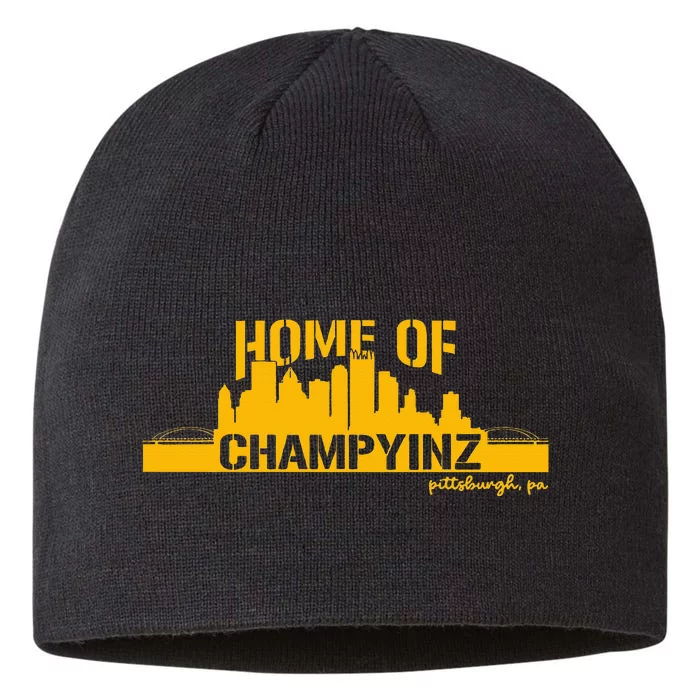 Home Of Champions Champyinz Champ Yinz Pittsburgh Sports 8 1/2in Sustainable Knit Beanie