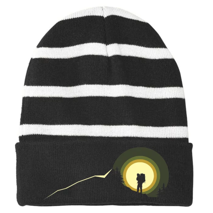 Hiking Outdoor Camping Backpacking Hiking Striped Beanie with Solid Band