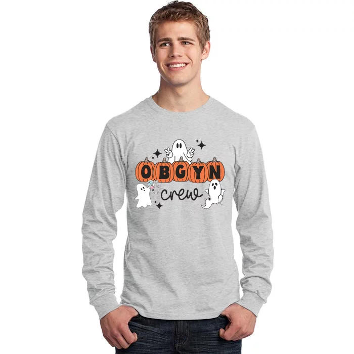 Halloween OBGYN Crew Ghost Obstetrics Nurse Squad Pumpkin Tall Long Sleeve T-Shirt