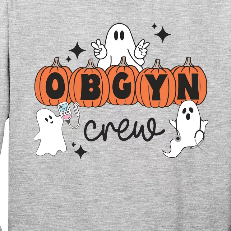 Halloween OBGYN Crew Ghost Obstetrics Nurse Squad Pumpkin Tall Long Sleeve T-Shirt