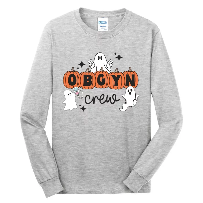 Halloween OBGYN Crew Ghost Obstetrics Nurse Squad Pumpkin Tall Long Sleeve T-Shirt