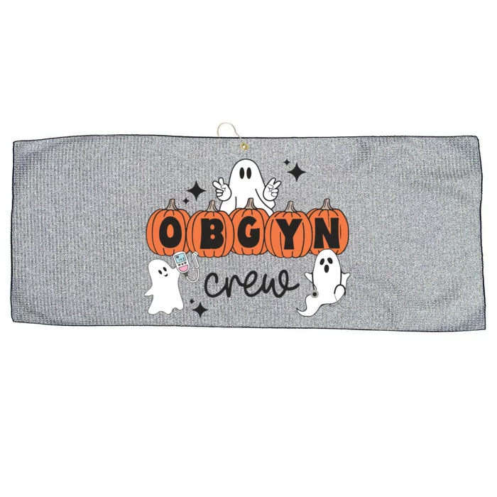 Halloween OBGYN Crew Ghost Obstetrics Nurse Squad Pumpkin Large Microfiber Waffle Golf Towel