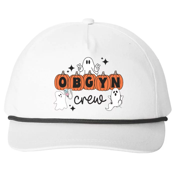 Halloween OBGYN Crew Ghost Obstetrics Nurse Squad Pumpkin Snapback Five-Panel Rope Hat