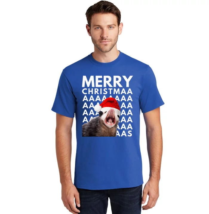 Hilarious Opossum Christmas Scream Tall T-Shirt