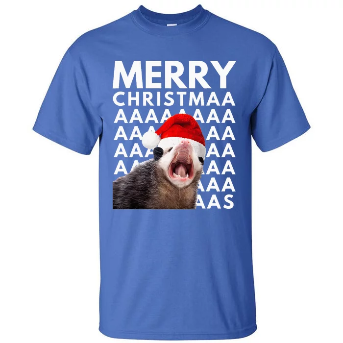 Hilarious Opossum Christmas Scream Tall T-Shirt