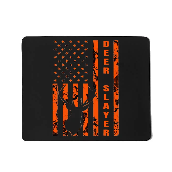 Hunter Orange Camo American Flag Deer Slayer Hunting Lover Mousepad