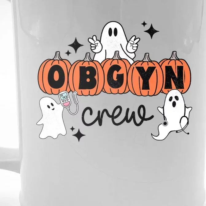 Halloween Obgyn Crew Squad One Spooky Obgyn Obstetrics Nurse Gift Front & Back Beer Stein