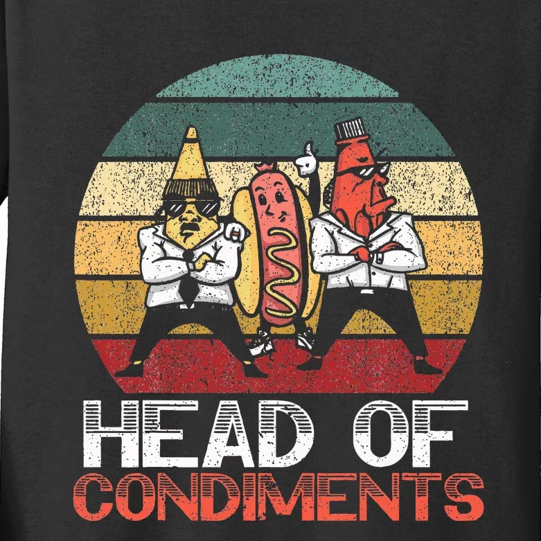 Head Of Condiments Food Lover Mustard Mayonnaise Kids Long Sleeve Shirt