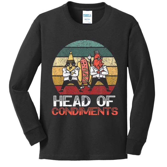 Head Of Condiments Food Lover Mustard Mayonnaise Kids Long Sleeve Shirt