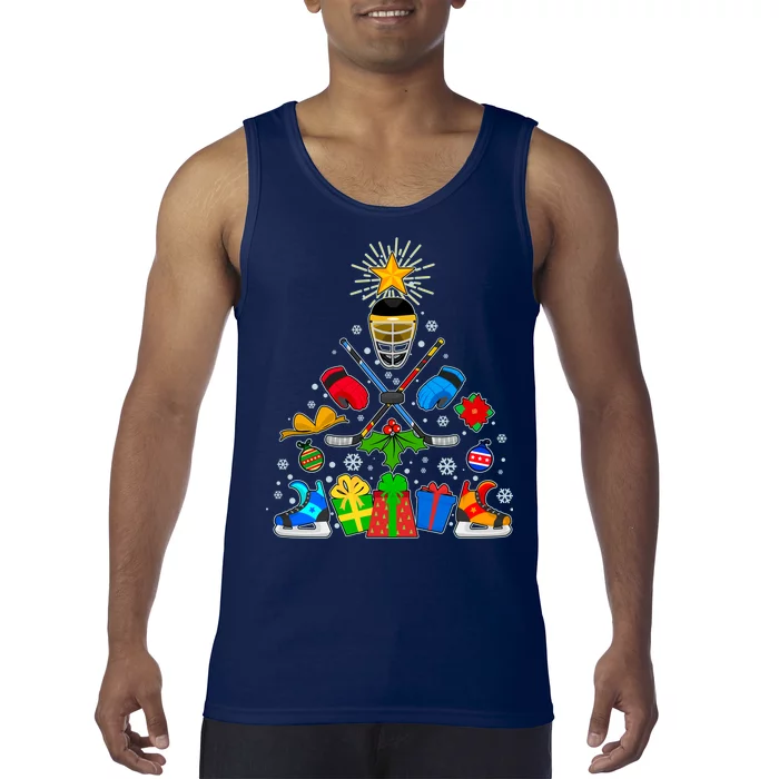 Hockey Christmas Tree Tank Top