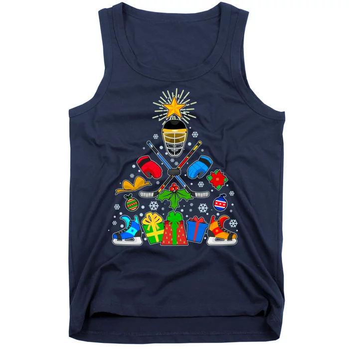 Hockey Christmas Tree Tank Top