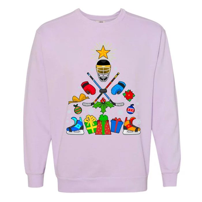 Hockey Christmas Tree Garment-Dyed Sweatshirt