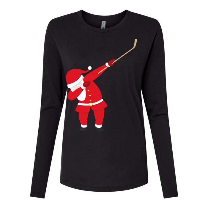 Hockey Dabbing Santa Womens Cotton Relaxed Long Sleeve T-Shirt