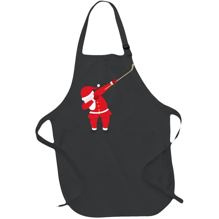 Hockey Dabbing Santa Full-Length Apron With Pocket