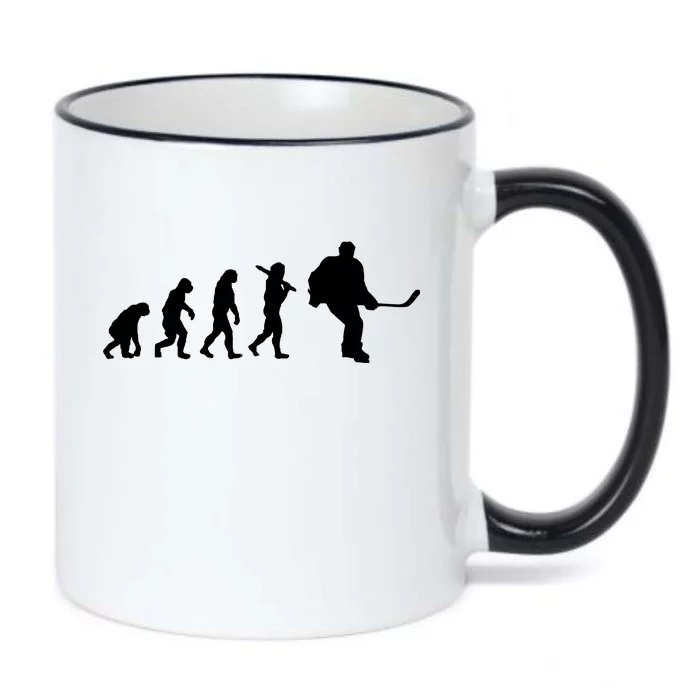 Hockey Evolution Timeline Black Color Changing Mug