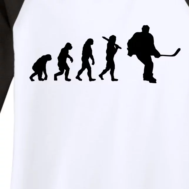 Hockey Evolution Timeline Women's Tri-Blend 3/4-Sleeve Raglan Shirt