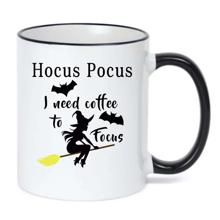 Hocus Pocus I Need Coffee To Focus Black Color Changing Mug